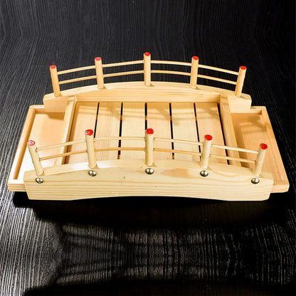 Barco de sushi japonês de madeira Barco de Sushi Ponte travessa de sashimi travessa de gelo seco Travessa de Sushi Barco Dragão