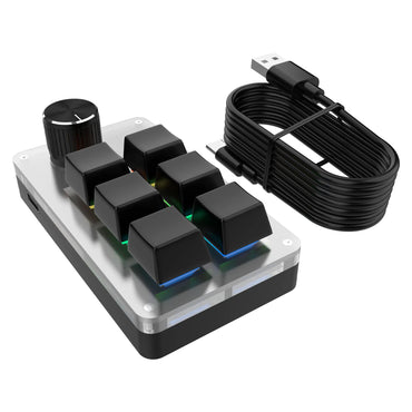 6 teclas 1 botão RGB Programação Macro Teclados Mini Teclado Mecânico USB Programável Personalizado para Photoshop