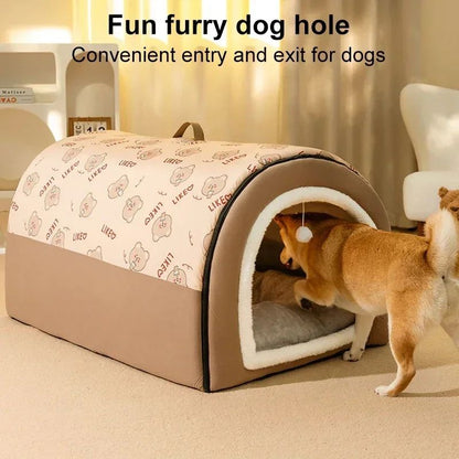 Casa de Cachorro Quente de Inverno Cama para Dormir para Animais de Estimação Destacável para Cães e Gatos de Pequeno e Médio Porte Canil Macio Antiderrapante Ninho para Filhotes e Gatinhos