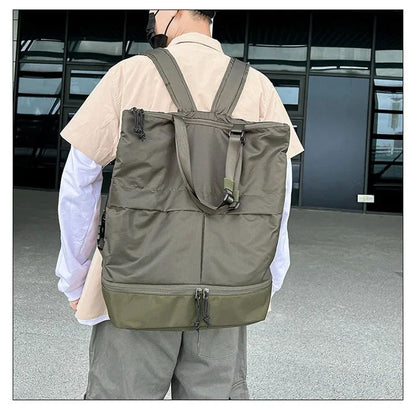 Mochila Unissex de Grande Capacidade Masculina e Feminina Mochilas de Nylon Impermeáveis Esportivas Modernas Mochilas Escolares Portáteis de Lazer Viagem