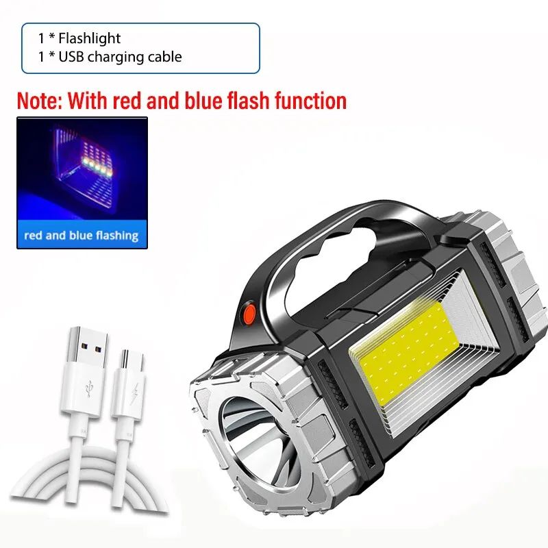 Multifunctional portable light strip side light waterproof multiple lighting modes high power rechargeable LED flashlight