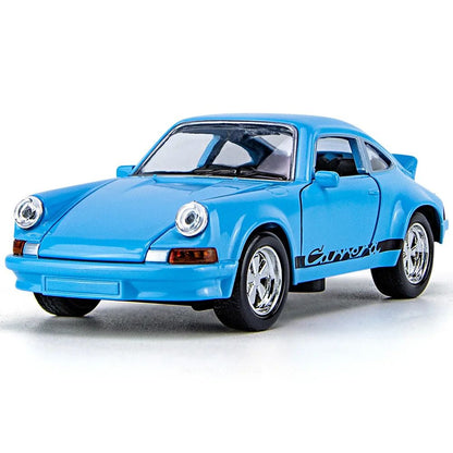 1:36 Porsche 911 Carrera 1974 Modelos de Brinquedo Liga de Fundição Carros 4 Portas Abertas Luz Som Veículos em Miniatura Brinquedos Educacionais para Meninos