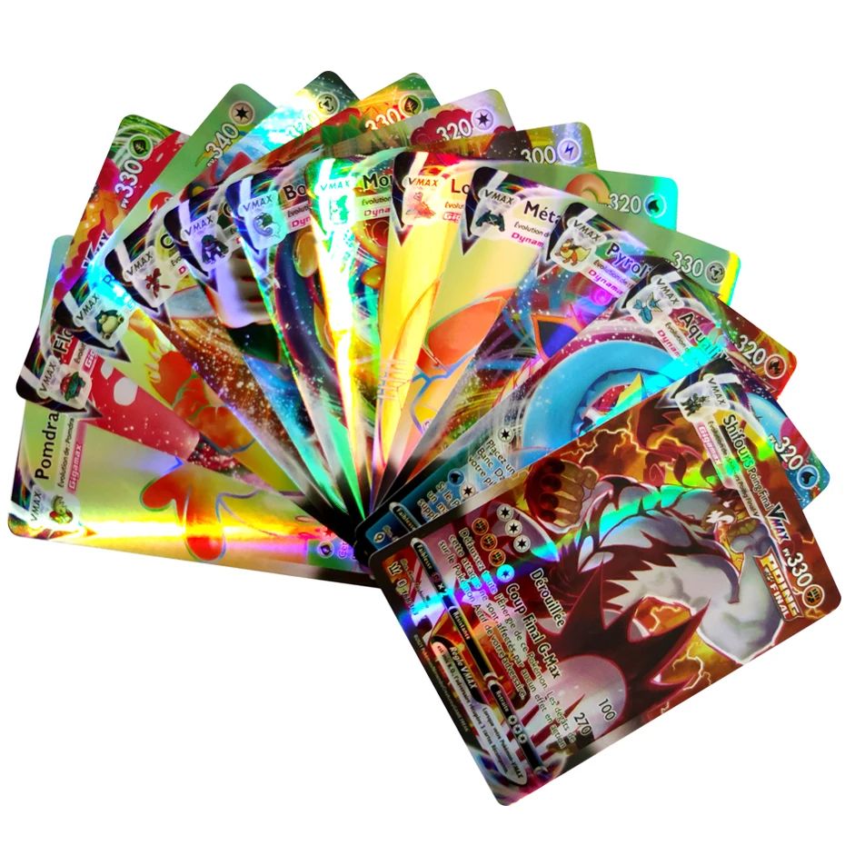 2025 Nova Versão Francesa Cartas Pokémon VMAX V EX GX MEGA Coleção Cartas Batalha Treinador Brinquedos de Natal Infantis Presente