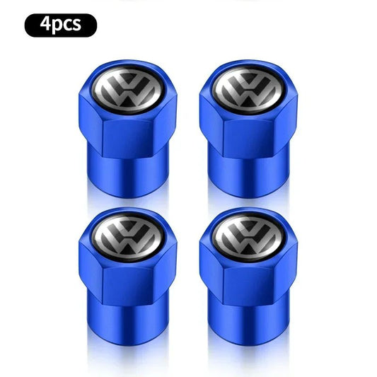4Pcs 3D Aluminum Alloy Car Wheel Tire Valve Caps For Volkswagen VW Golf 4 5 6 7 Jetta Polo Caddy GTI Bora MK7 Beetle Passat b6