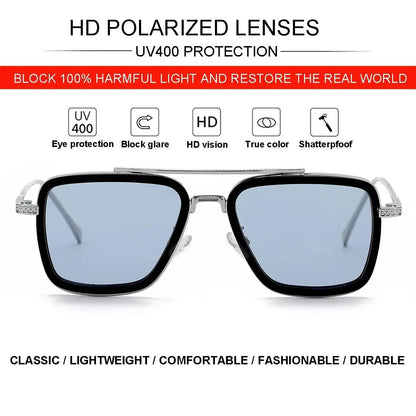 Óculos de Sol Infantis Polarizados de Luxo Estilo Tony Stark Óculos de Sol Quadrados para Crianças Meninos Meninas Oculos Retrô Homem de Ferro
