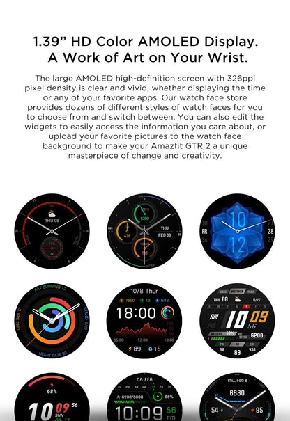 Amazfit GTR 2 Smartwatches Sem Novo Smartwatch Masculino À Prova D' Água 5ATM GPS 95% Novo De Exposição Esporte Relógio Masculino Recondicionado