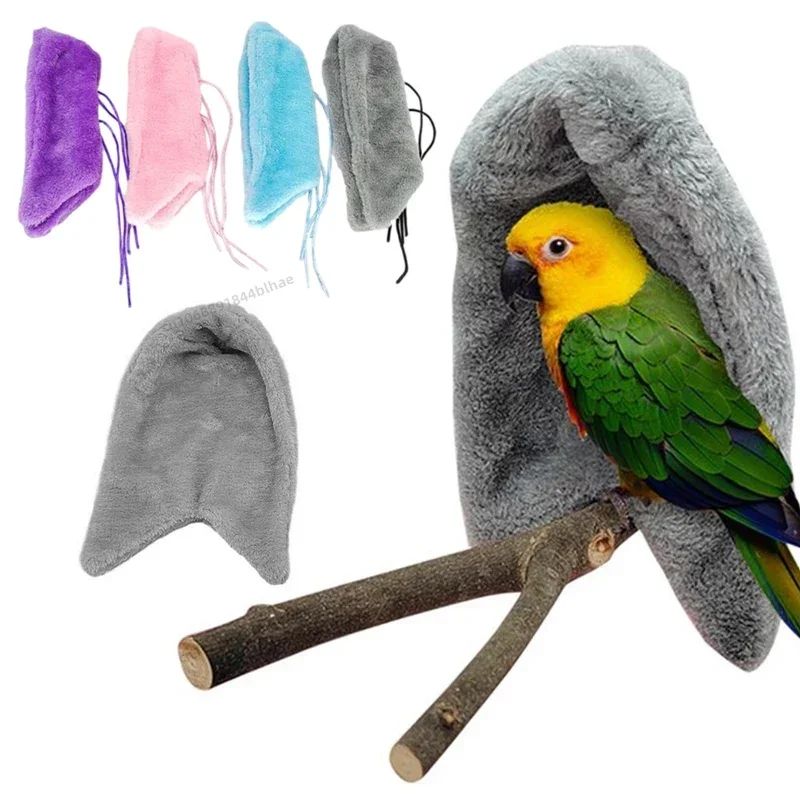 Rede de Pássaros de Pelúcia Macia, Inverno, À Prova de Vento, Gaiola de Pássaros, Cama Suspensa para Papagaios, Caverna de Periquitos, Tenda Esconderijo, Suprimentos para Pássaros de Estimação