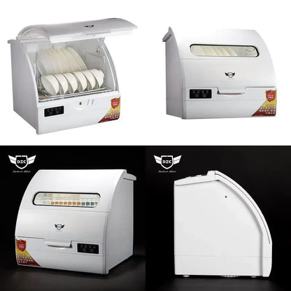 6 Sets Q6 Mini Portable Dishwasher Smart Desktop Countertop Washer Compact Kitchen Appliance for Home Office Camping Use