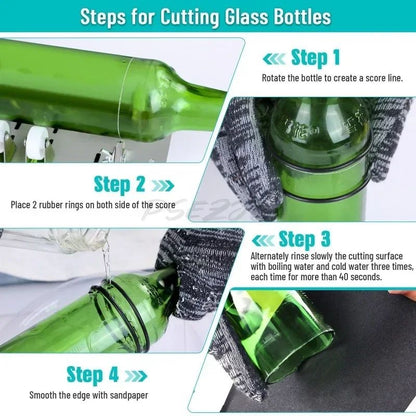 Cortador de Vidro Profissional de 1 Peça para Garrafas, Material de Aço Inoxidável, Ferramenta de Corte DIY, Máquina para Cortar Garrafas de Vinho e Cerveja