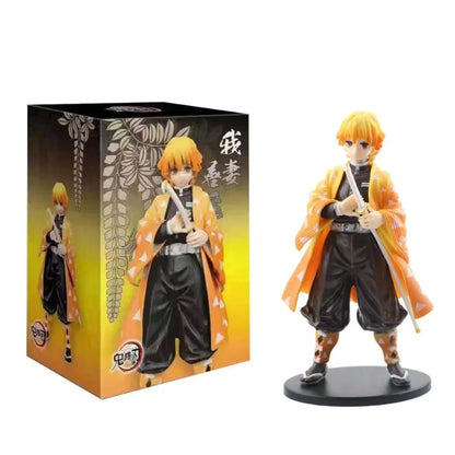 Boneco de Anime Demon Slayer Kimetsu No Yaiba Tanjiro Nezuko Zenitsu Figurine Inosuke Guerreiro Bonecos de Ação Colecionáveis Brinquedo Modelo