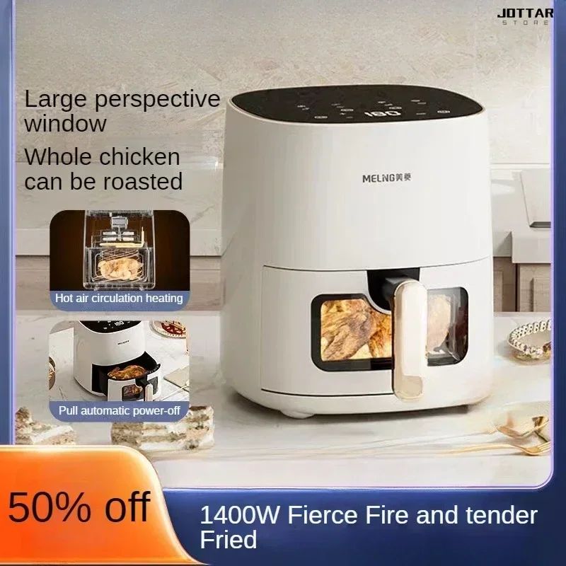 New air fryer. For home use. For making french fries. Visible. Multi-function all-in-one. Automatic.  Oil-free electric oven.