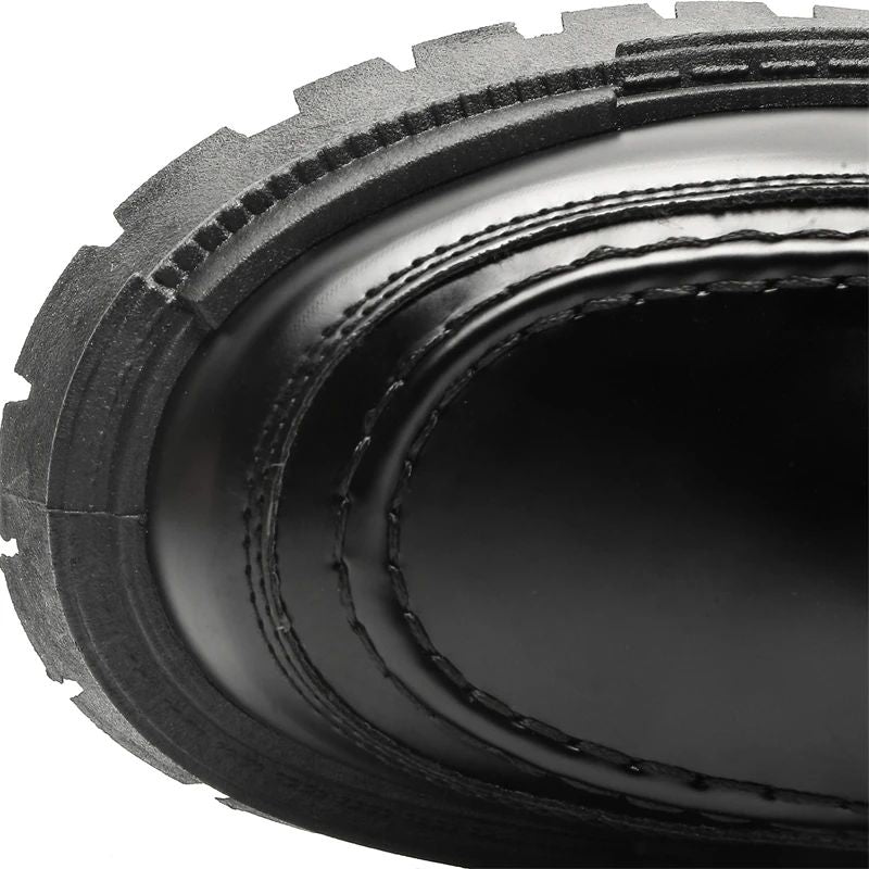 Fashion Thick Sole Leather Men Casual Shoes Classic Formal Business Men Dress Shoes Breathable Lace-Up Handmade Shoes Moccasins