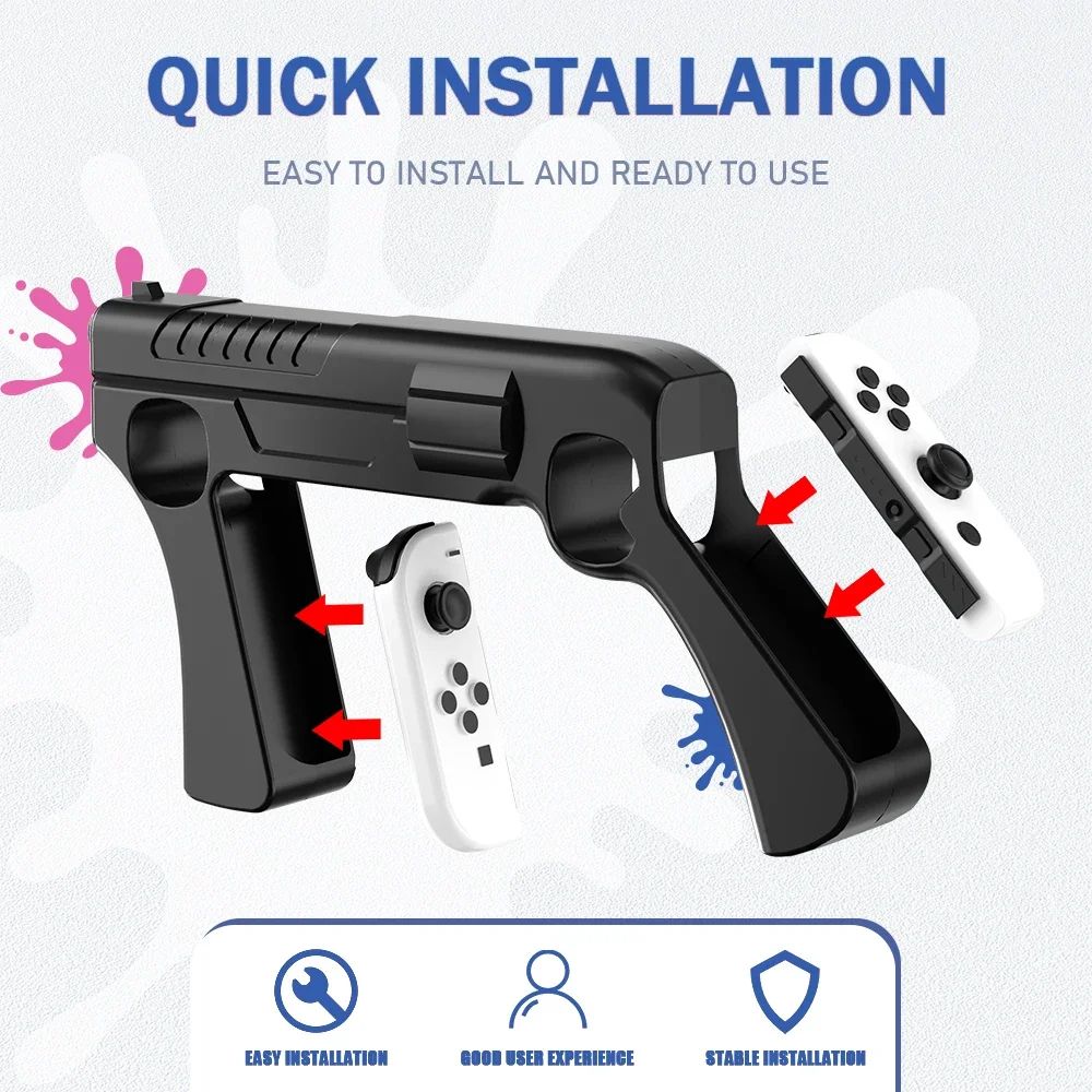 For Nintendo Switch OLED Joycon Splatoon3 Games NS Joy Joy-con Controller Induction Peripherals Shooting Gun Grip Accessories