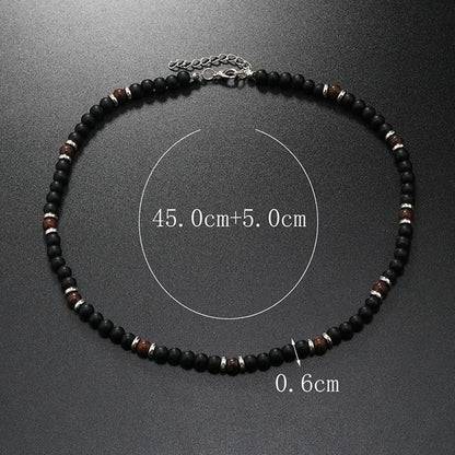 Colar Masculino Artesanal de Contas de Madeira e Argila Colar Fashion Vintage Africano de Contas Brancas para Homens Colar de Surfista de Praia Joias Tribais