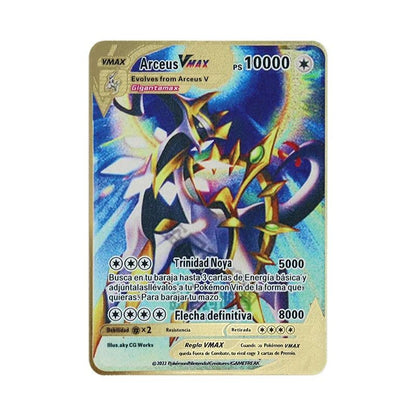 Pokémon 183200 Pontos Alto HP Cartas de Metal Douradas Pretas Inglês Francês Vmax Mega GX Coleção de Cards Charizard Pikachu Mewtwo