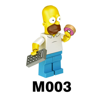 Blocos de Montar Desenho Animado Comédia Família Simpson Mini Bonecos Montáveis Blocos de Construção Brinquedos mold king boneco de ação