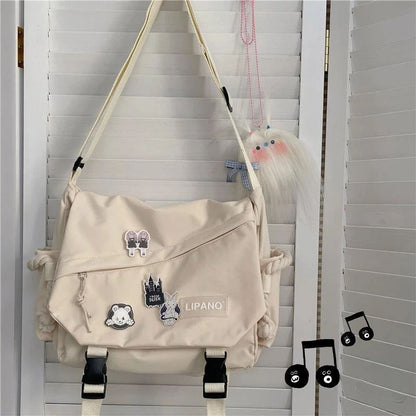 Shoulder Bag Large Capacity Crossbody Bag Retro Workwear Postman Bags for Women Nylon Handbags