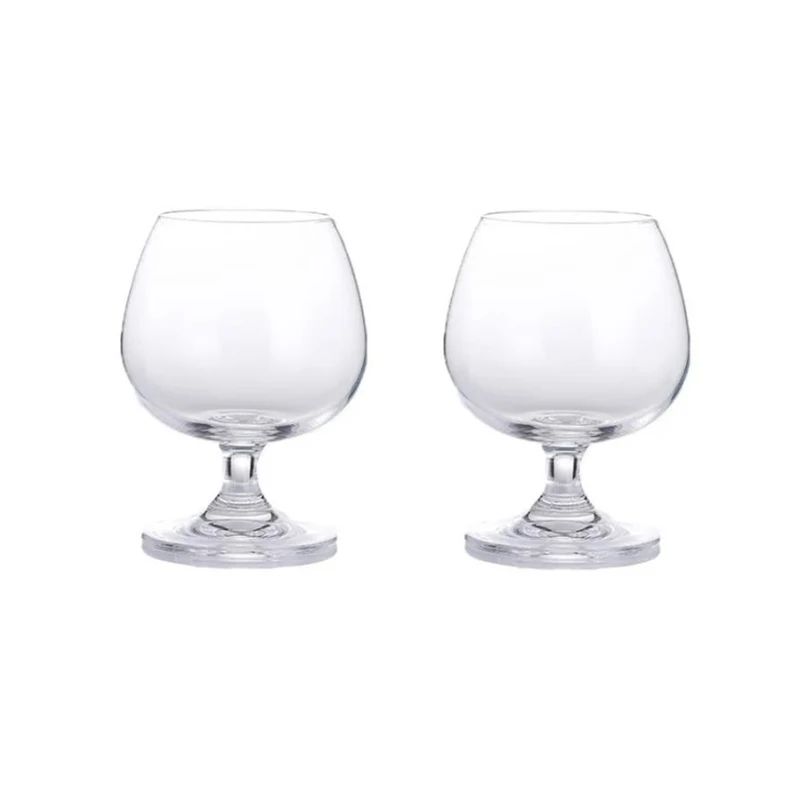 Conjunto 2 Peças 255ml Copo de Vinho Tinto Curto com Pé Conjunto Taças de Coquetel de Vinho Estrangeiro para Bar Copo de Conhaque Transparente Utensílios de Vinho