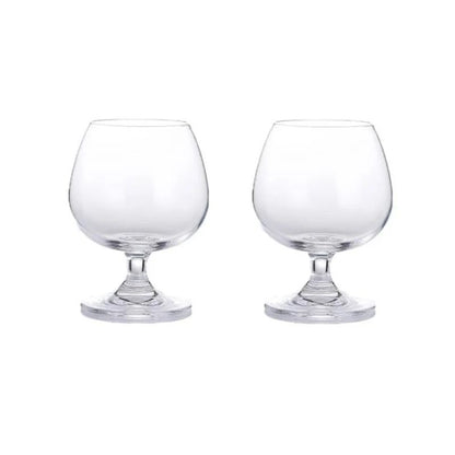 Conjunto 2 Peças 255ml Copo de Vinho Tinto Curto com Pé Conjunto Taças de Coquetel de Vinho Estrangeiro para Bar Copo de Conhaque Transparente Utensílios de Vinho