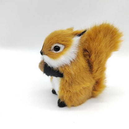 Simulation Squirrel Animal Figurines Christmas Artificial Squirrel Ornament Christmas New Year Party Desktop Decoration