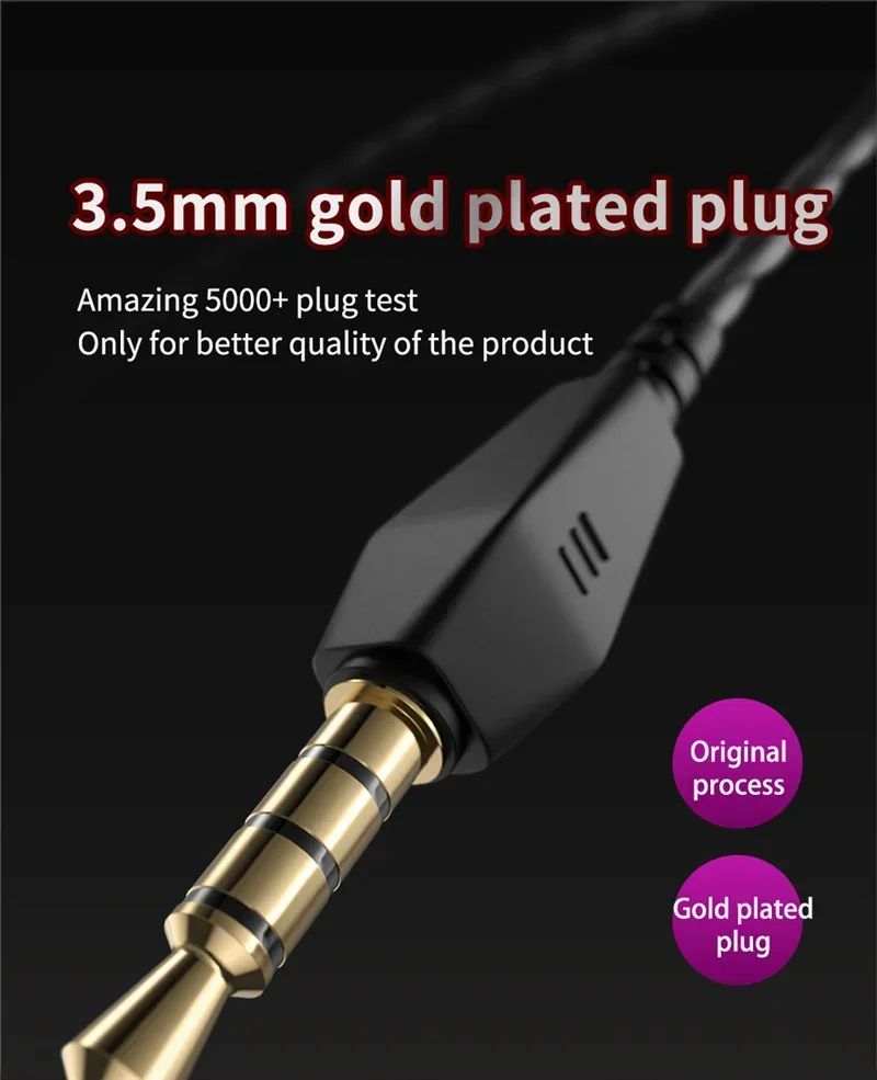VIKEFON QKZ AK6 Fone de Ouvido Intra-auricular com 6 Drivers Dinâmicos, Headphone com Microfone, Estéreo Esportivo HIFI, Fone de Ouvido Monitor com Subwoofer
