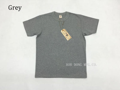 BOB DONG 300gr Basic Tee Shirts Summer Heavyweight Cotton Men's Plain T-Shirts