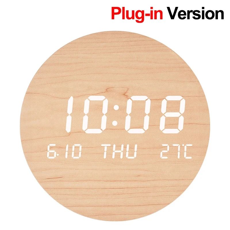 LED Digital Wall Clock Temperature Date Time Multi-function Display Living Room Home Bedroom Silent Clock Fashion Wall Clock