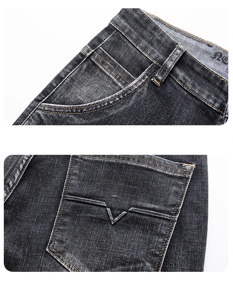 Autumn Winter New Business Men's Jeans Classic Fashion Stretch Washed Casual Denim Trousers Comfortable Straight Male pants