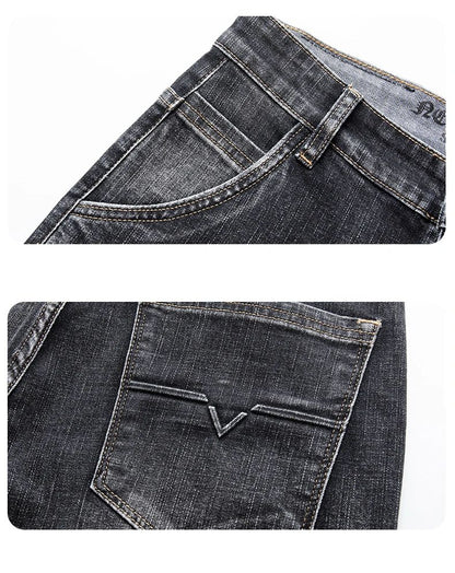 Autumn Winter New Business Men's Jeans Classic Fashion Stretch Washed Casual Denim Trousers Comfortable Straight Male pants