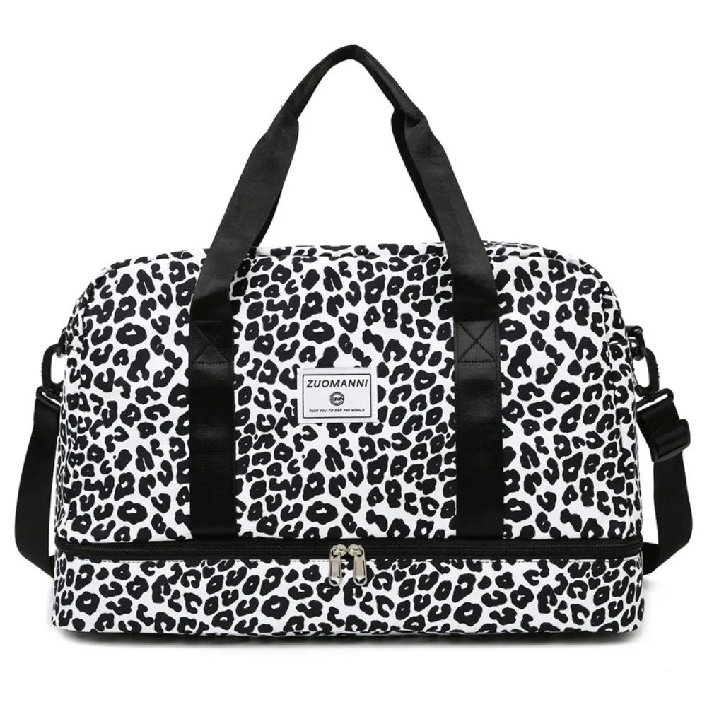 Portable Large Capacity Travel Duffle Bag Nylon with Animal Print Weekender Overnight Bag Waterproof Storage Bag Sports Gym