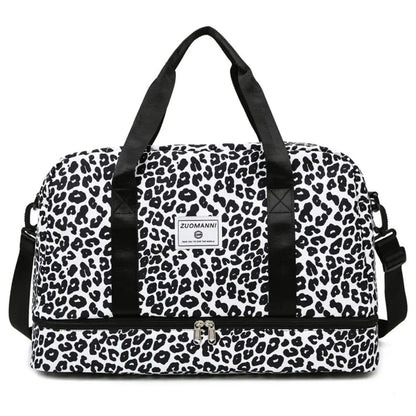 Portable Large Capacity Travel Duffle Bag Nylon with Animal Print Weekender Overnight Bag Waterproof Storage Bag Sports Gym