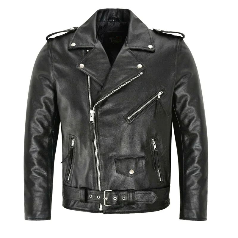 Men PU Leather Jacket Motorcycle Fashion Slim Fit Leather Coat Male Solid Turn-Down Collar Motorcycle Outwear Streetwear 4XL