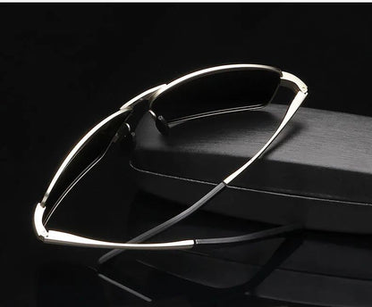 AORON Alloy Men Polarized Sunglasses Women Male Luxury UV400 Goggles Brand Design Metal Frame Glasses Driving