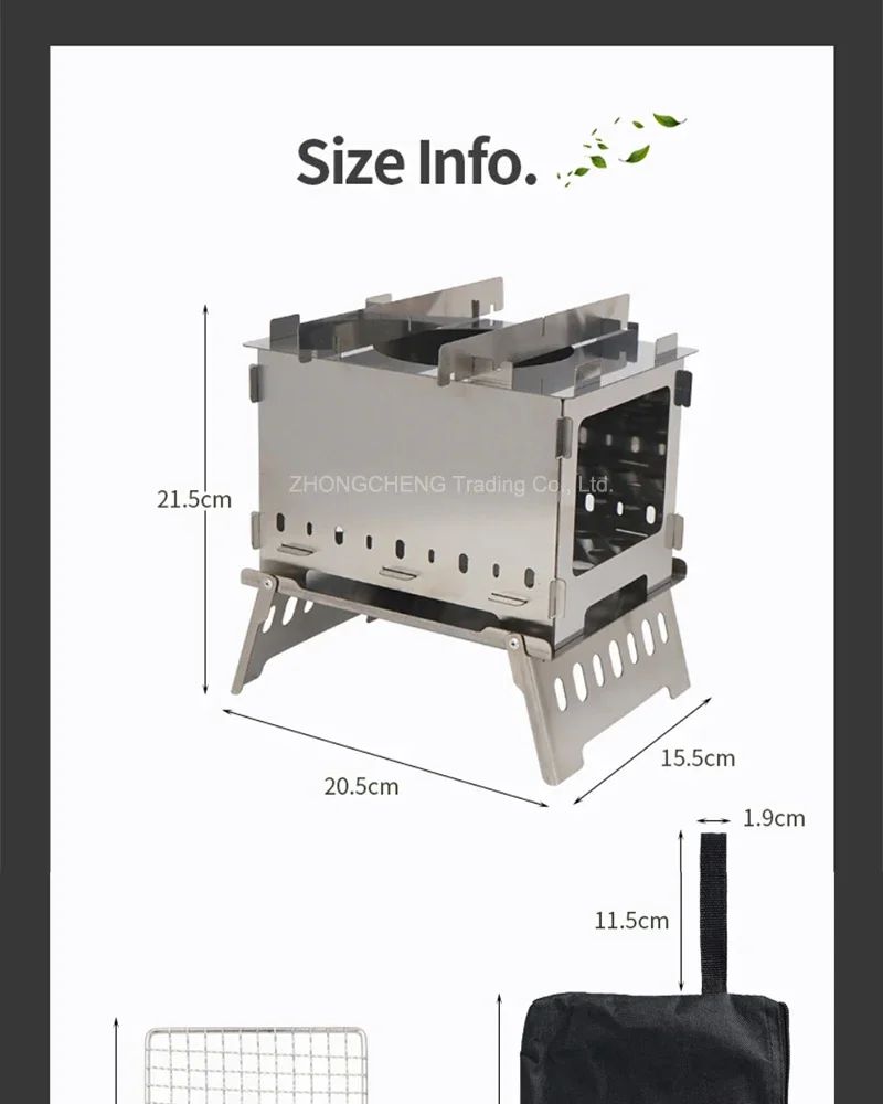 Home Electric Outdoor Folding Card Stove Grill Camping Windproof Incinerator Portable Charcoal Fire Wood Fire Grill