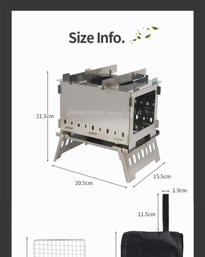 Home Electric Outdoor Folding Card Stove Grill Camping Windproof Incinerator Portable Charcoal Fire Wood Fire Grill