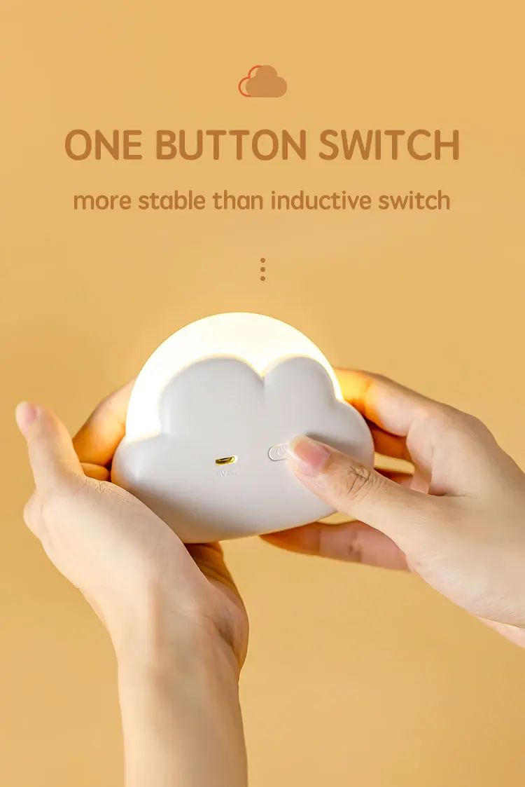 Cloud Night Light Mini USB Rechargeable Adorable Cloud Shape LED NightLight For Bedroom Baby Children Creative Gift Bedside Lamp