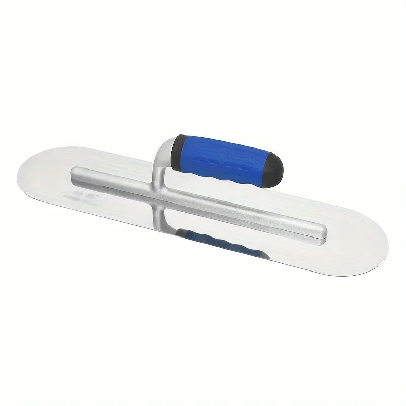 Espátula redonda de aço inoxidável com cabo de plástico, para acabamento de concreto, gesso e massa, ferramenta manual para construção com cabo de plástico.