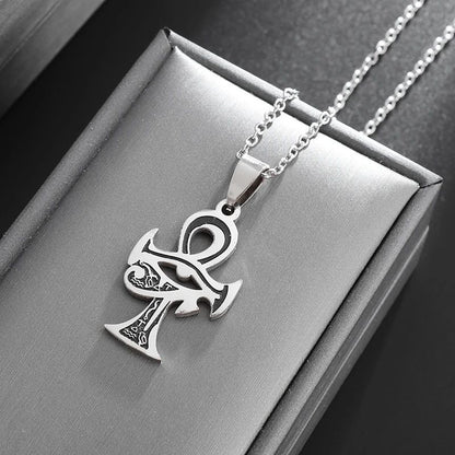 Eye of Horus, Eye of God Necklace, Rotatable Evil Eye Pendant, Men's Trendy Retro Weird Egyptian Amulet Jewelry