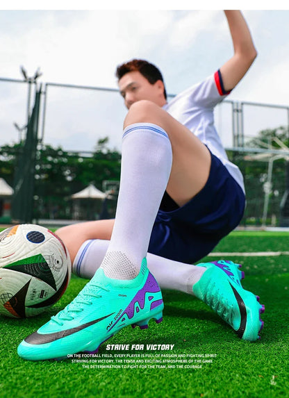 Men Football Shoes Cleats Outdoor Grass Society Training Match Football Field Boots Resistant Studded Soccer Shoes Sport Wear