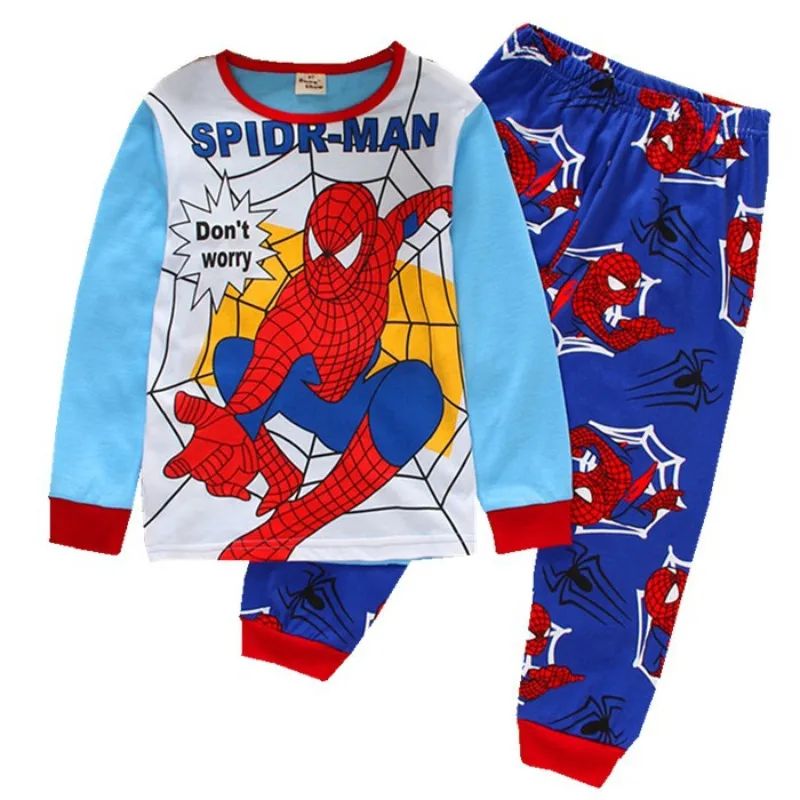 2Pcs/set Spiderman Kids Pajamas for Toddlers Boys Superhero Hulk Cosplay Long Sleeve T Shirt Pants Homewear Pyjamas Suit