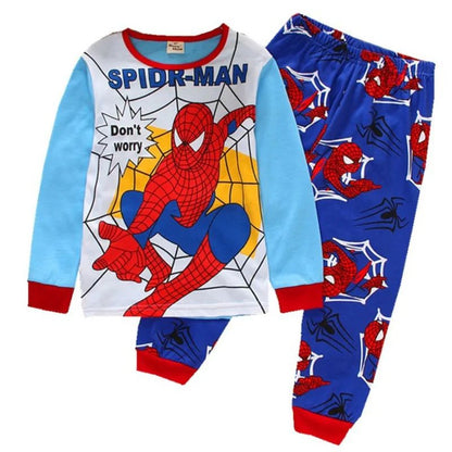 2Pcs/set Spiderman Kids Pajamas for Toddlers Boys Superhero Hulk Cosplay Long Sleeve T Shirt Pants Homewear Pyjamas Suit