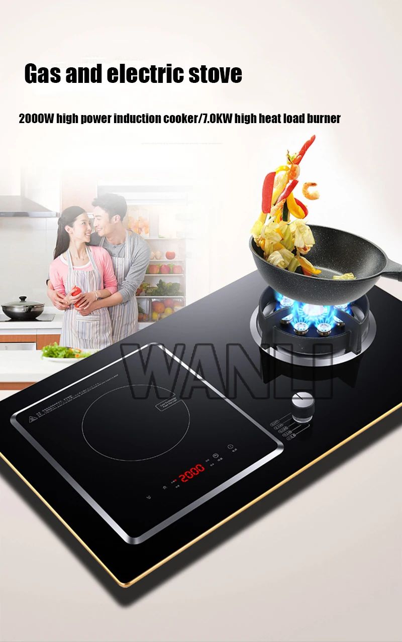 Desktop 220v Household Built-in Electric Dual-purpose Gas Stove Induction Cooker Natural Gas/Liquefied Petroleum Gas Single-burn