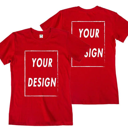 UE Size Custom Team T-shirt for Women, Add Your Own Design in Front and Back, Print and Text, High-quality T-shirt for Men