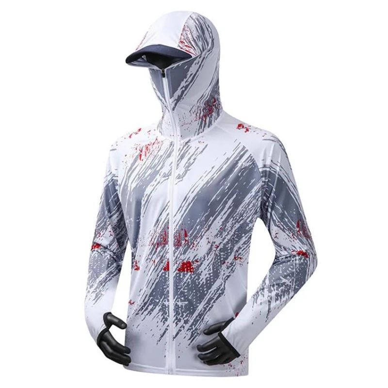 Camisa de Pesca Masculina de Manga Longa Profissional Respirável de Secagem Rápida com Capuz Anti-UV para 2026, Roupas Masculinas de Pesca para Uso Externo, Casaco de Pesca