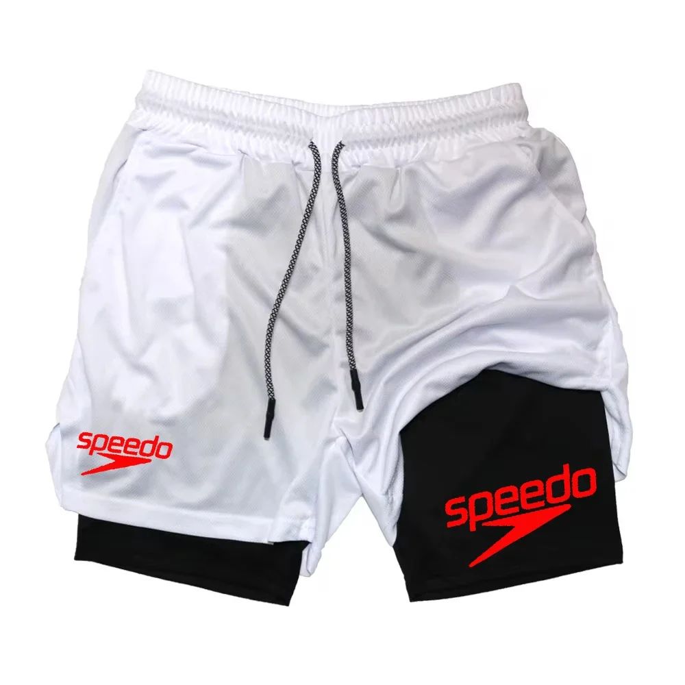 Fitness 2-in-1 training shorts, suitable for men, beach running quick-dry shorts, outdoor sports shorts, fitness basketball shor