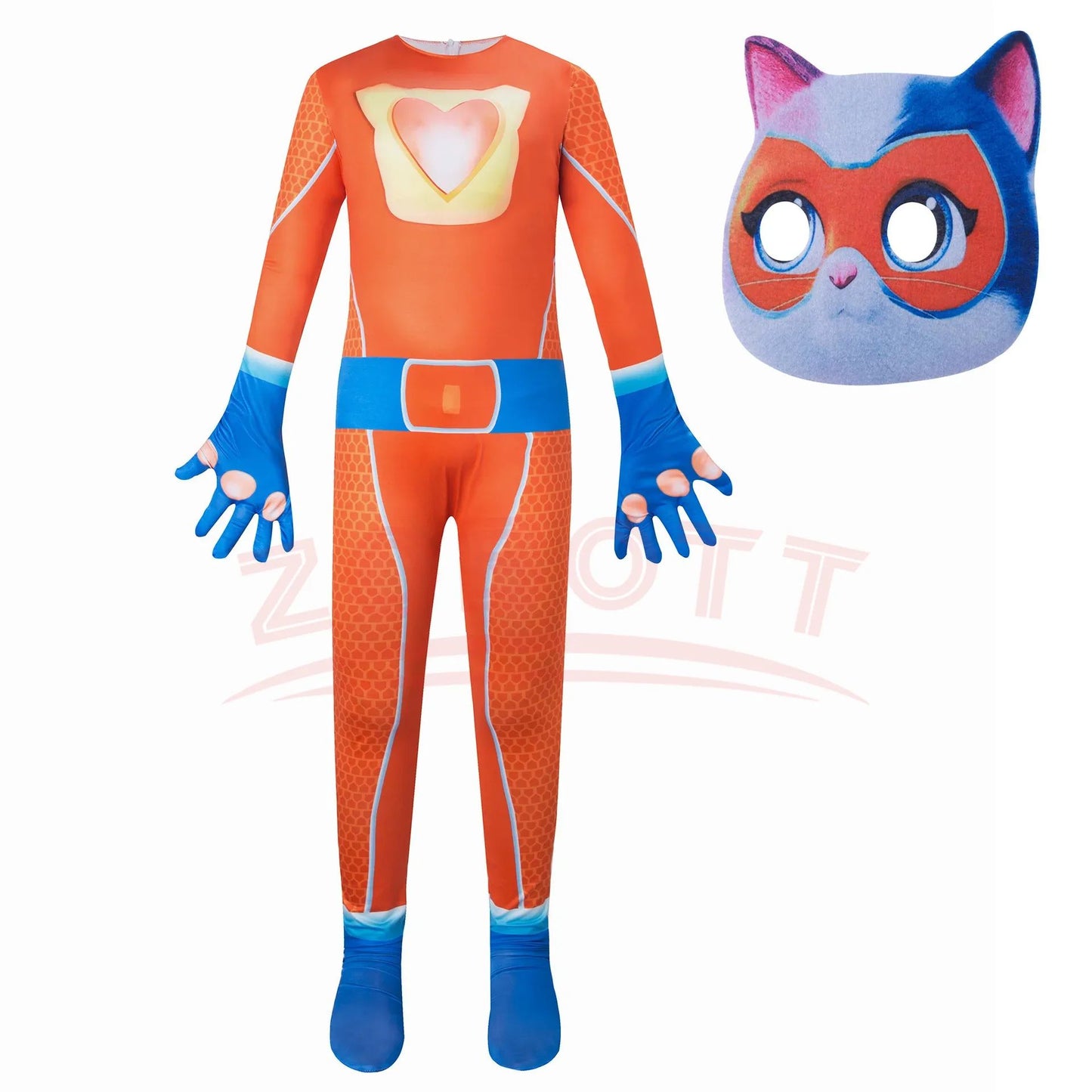 Halloween SuperKitties jumpsuit tight fitting costume stage performance costume Super Cat Jumpsuit Super Kitties Cosplay Costume