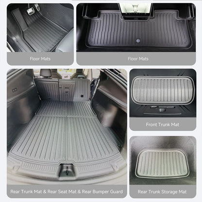 Para Tesla Model Y Juniper 2025-2026 Tapete de Chão TPE Antiderrapante Impermeável Revestimento de Carga Tapete de Bagagem para Acessórios do Model Y Juniper
