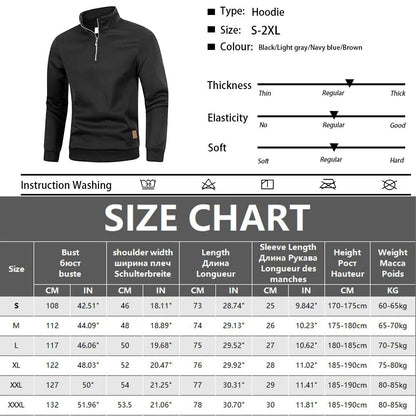 Autumn Men's Zipper Pullover Turtlenecks Warm Sweaters Solid Color Long Sleeved Fashion Male Casual Daily Sweatshirt Top