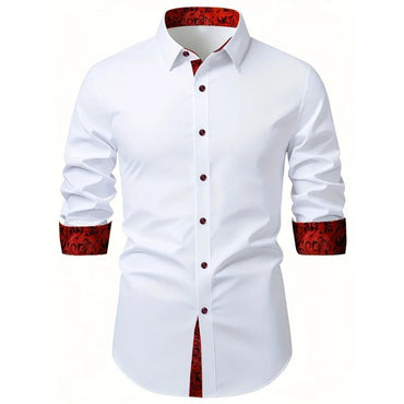 Bolubao Men White Shirt Fashion Brand New Patchwork Long Sleeve Smart Casual Elastic Four Season Male Dress Shirt