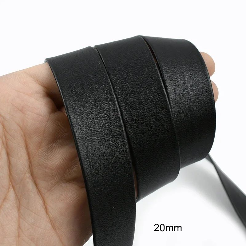 5Meters 3-50mm Black PU Leather Cords Soft Ribbon Band Bag Strap Webbing Necklace Jewelry Decor Tape DIY Sewing Accessories